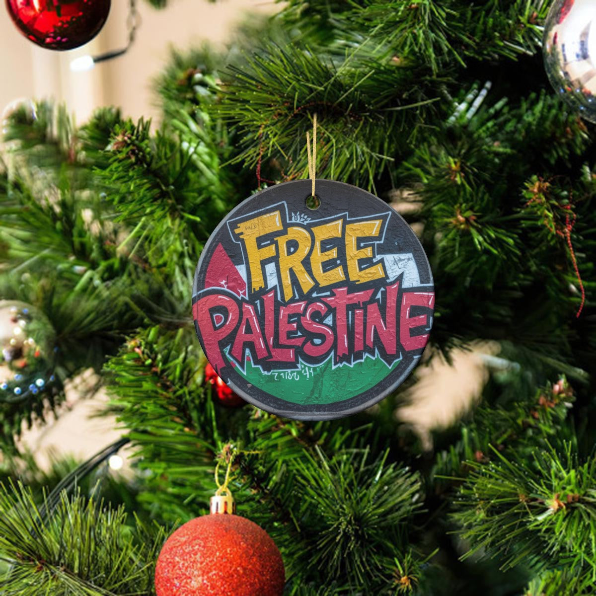 Round Christmas Ceramic Decoration Ornaments