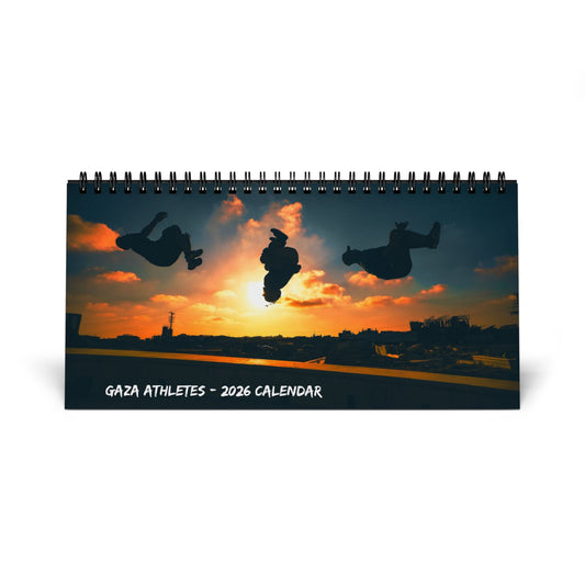 Gaza Athletes Desktop Calendar (2026 grid)