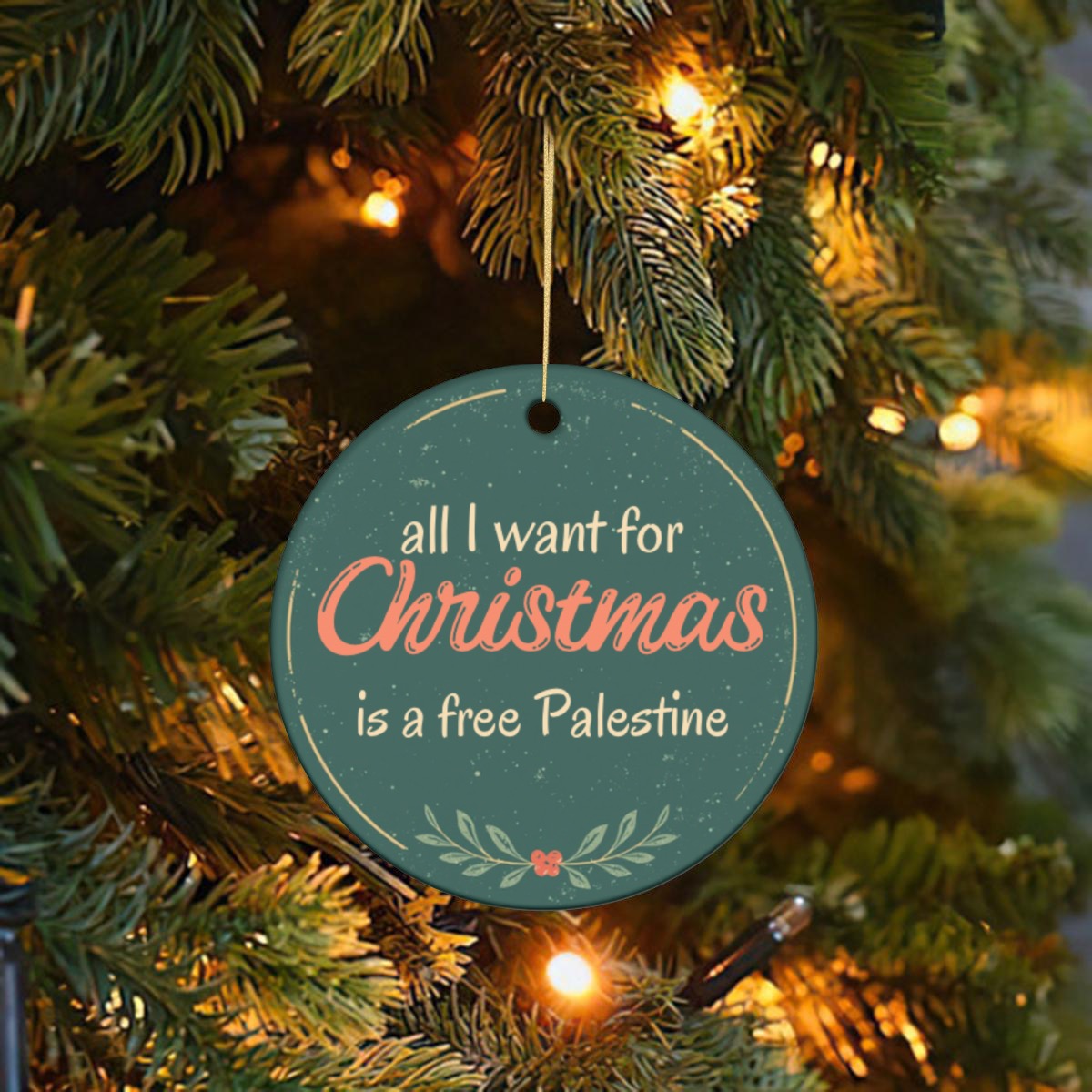 Round Christmas Ceramic Decoration Ornaments