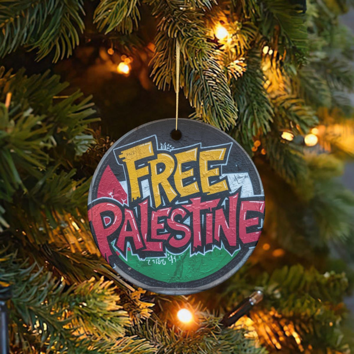 Round Christmas Ceramic Decoration Ornaments