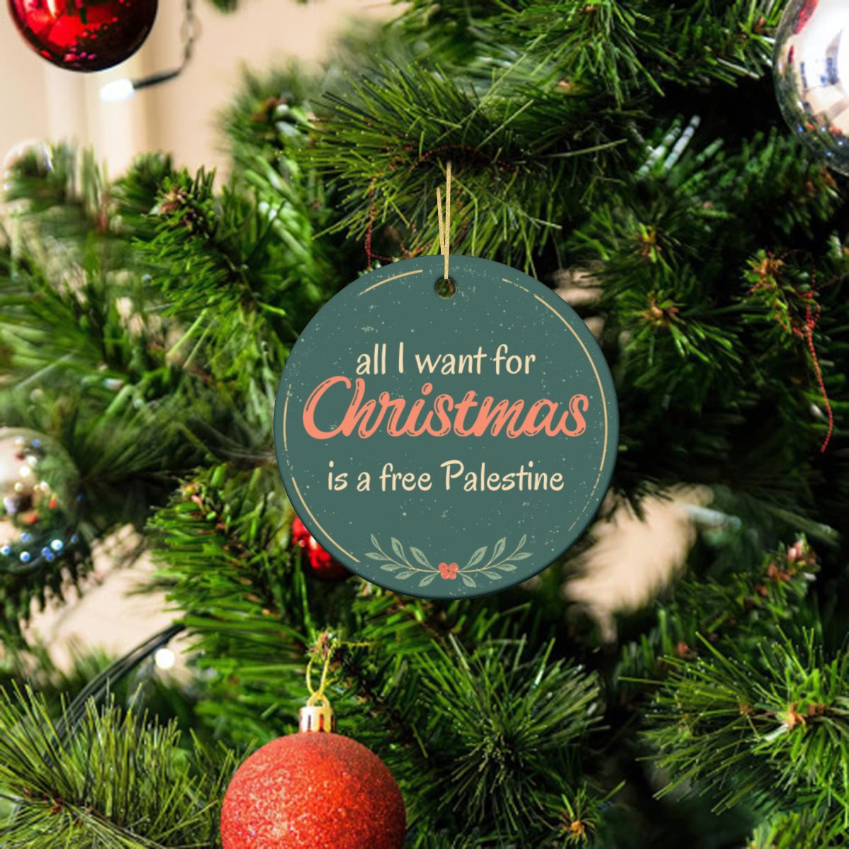 Round Christmas Ceramic Decoration Ornaments